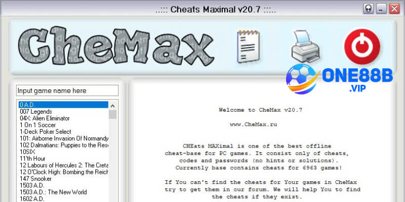 Sử dụng công cụ CheMax để gian lận