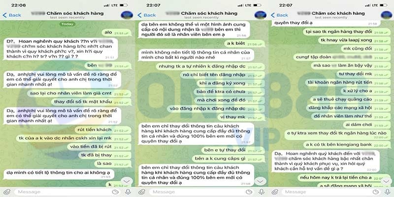 Phốt nhân viên THABET tự ý thay đổi số tài khoản của khách rồi rút tiền