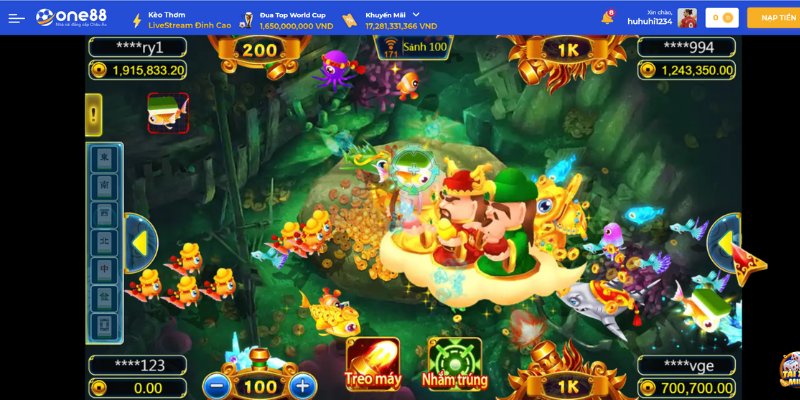 Tỷ lệ thưởng Tam Tiên Bắn Cá với từng biểu tượng