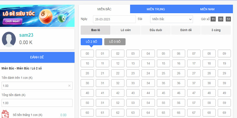 Sảnh game Xổ Số VR với nhiều hình thức đặt cược đáp ứng được nhu cầu của người chơi