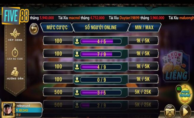 Liêng Five88 cực kỳ hấp dẫn